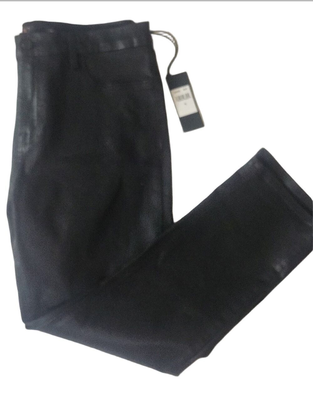 Jen7 by 7 For All Mankind Coated Ankle Straight Leg Jeans in Black - Size 14 - Picture 12 of 13